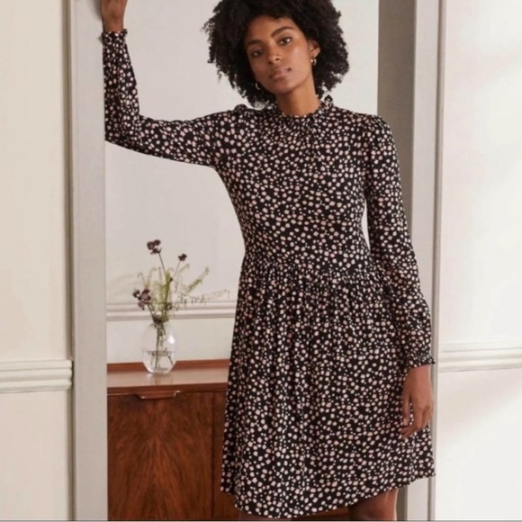 Boden | Clara jersey knit long sleeve dress Women’s size 8 R stretch ruffle - Picture 9 of 9